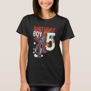 5th Birthday Dirt Bike Boy Party Offroad Biking 5  T-Shirt