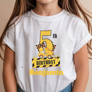 5th Birthday Dump Druck construction theme Party  T-Shirt