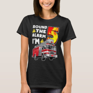 5th Birthday Fire Truck Boy Kids Firefighter 5 Yea T-Shirt