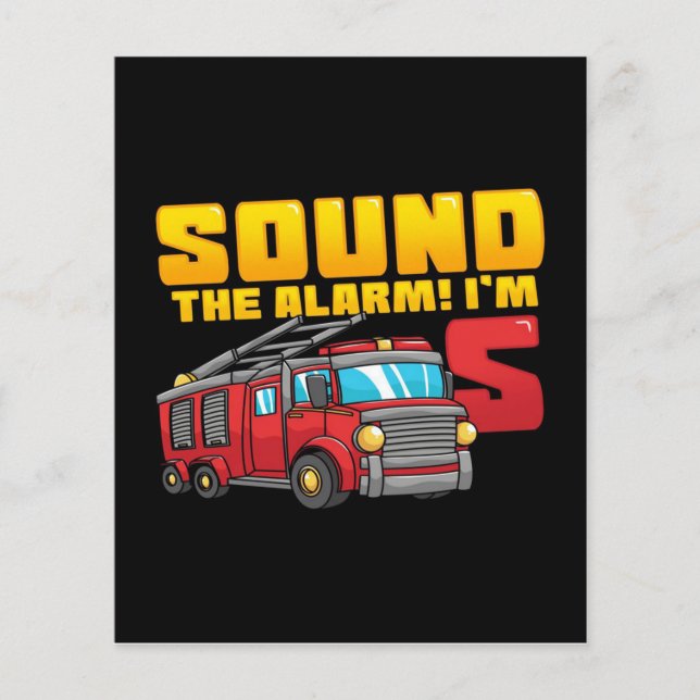 5th Birthday Firefighter | Lovely  Design Flyer (Front)