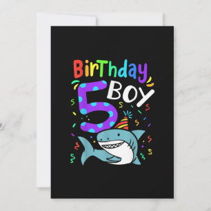 5th Birthday Five Years Old, Shark Gifts Holiday Card