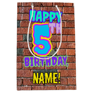 5th Birthday: Fun, Urban Graffiti Inspired Look Medium Gift Bag