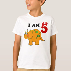 5th birthday gift, dinosaur triceratops T-Shirt