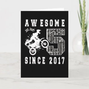 5th Birthday Gift Dirt Bike Boy Born in 2017 Card