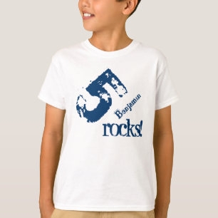 5th Birthday Gift for 5 Year Old Number on Slant T-Shirt
