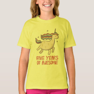 5th Birthday Gift T-Shirt Five Years of Awesome