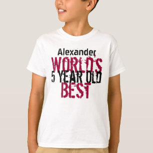 5th Birthday Gift World's Best 5 Year Old Boy T-Shirt