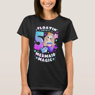 5th Birthday Girl 5 Years, Mermaid, Number 5 T-Shirt