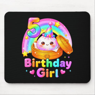 5th birthday girl dumpling kawaii pastel anime 5 mouse pad