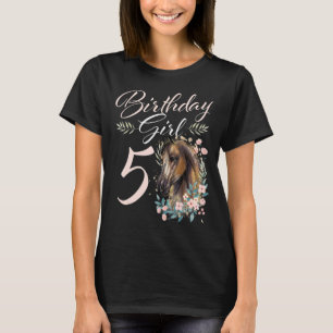 5th Birthday Girl Horse 5 Years Old Bday T-Shirt