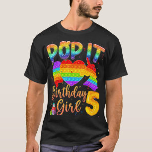 5th Birthday Girl Unicorn Pop It 5 Years Old Fidge T-Shirt