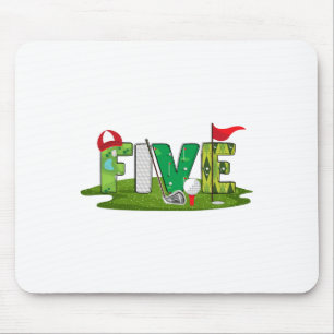 5th Birthday Golf Theme 5 Year Old Kids Sport Part Mouse Pad