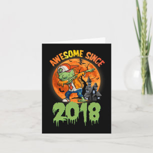 5th Birthday Halloween Dabbing Zombie Awesome Sinc Card