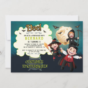 5th Birthday Halloween Party Invitation