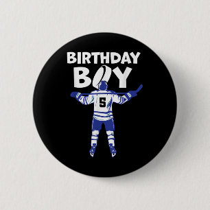 5th Birthday Ice Hockey Boy 5 Year Old Hockey Play 6 Cm Round Badge