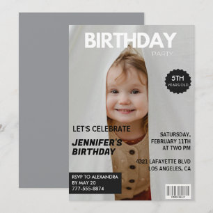 5th birthday invitations for her Magazine Cover