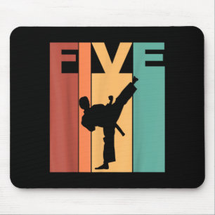 5th Birthday Karate Taekwondo Theme 5 Year Old Mouse Pad