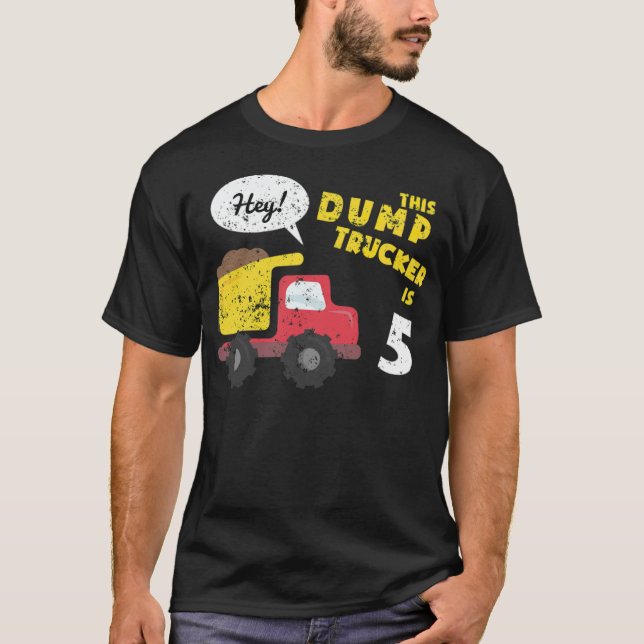 5th Birthday  Kids Dump Truck  Constuction Truck a T-Shirt (Front)