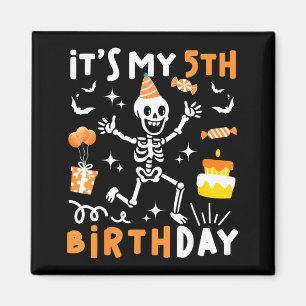 5th birthday kids funny skeleton 5th birthday magnet