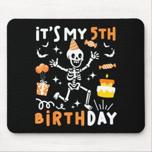 5th birthday kids funny skeleton 5th birthday mouse pad