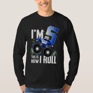 5th Birthday Kids, I'm 5 Police Monster Truck Car T-Shirt