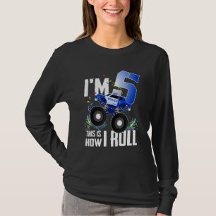 5th Birthday Kids, I'm 5 Police Monster Truck Car T-Shirt