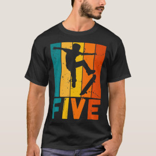 5th Birthday Kids Skater Skateboard 5 Year Old BDa T-Shirt