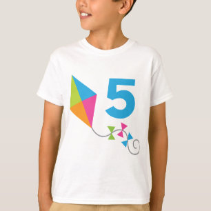 5th Birthday Kite Design Gift T-Shirt