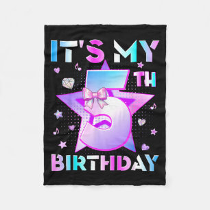 5th Birthday Kpop 5 Years Old Funny Birthday Fleece Blanket