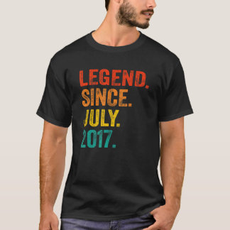 5th Birthday Legend Since July 2017 5 Years Old Vi T-Shirt