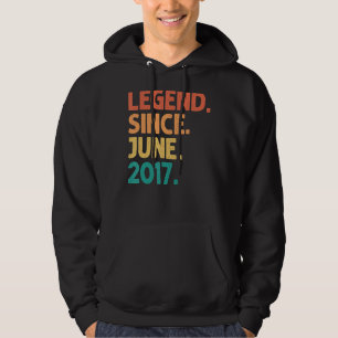 5th Birthday Legend Since June 2017 5 Years Old Vi Hoodie