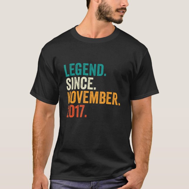 5th Birthday  Legend Since November 2017 5 Years O T-Shirt (Front)