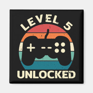5th Birthday Level 5 Unlocked Magnet