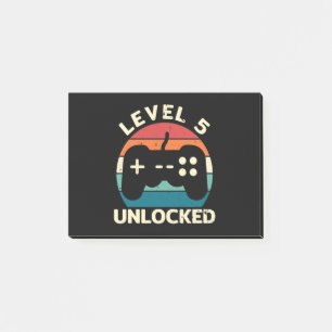 5th Birthday Level 5 Unlocked Post-it Notes