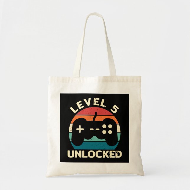 5th Birthday Level 5 Unlocked Tote Bag (Front)