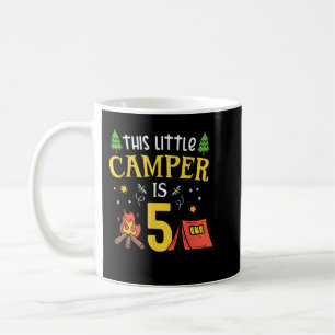 5th Birthday Little Camper Five Years Old Camping  Coffee Mug