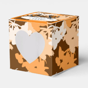 5th Birthday Orange Monarch Butterfliy Pair Heart Favour Box