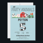 5th Birthday Party Animals Farm Birthday Invitation<br><div class="desc">5th Birthday Party Animals Farm Birthday Invitation. Personalise with name for fifth birthday. Farm animals,  cows,  sheep,  pigs,  roosters,  barns. Farm-themed party supplies for kids,  first birthday. www.SamAnnDesigns.com</div>
