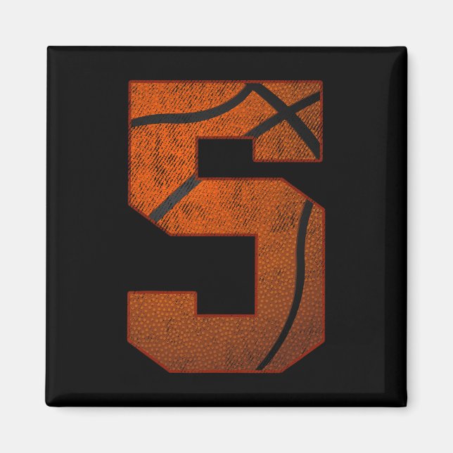 5th Birthday Party Five 5 Year Old Basketball Bday Magnet (Front)