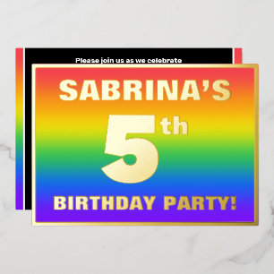 5th Birthday Party: Fun, Colourful Rainbow Pattern