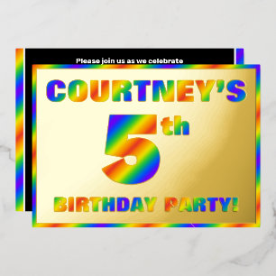 5th Birthday Party — Fun, Rainbow Spectrum “5”