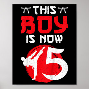 5th Birthday Party Karate Five Year Old Karate  Poster