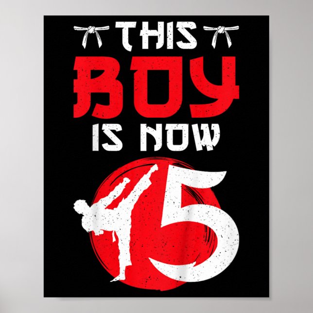 5th Birthday Party Karate Five Year Old Karate  Poster (Front)