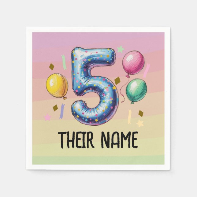 5th birthday party no theme napkin (Front)