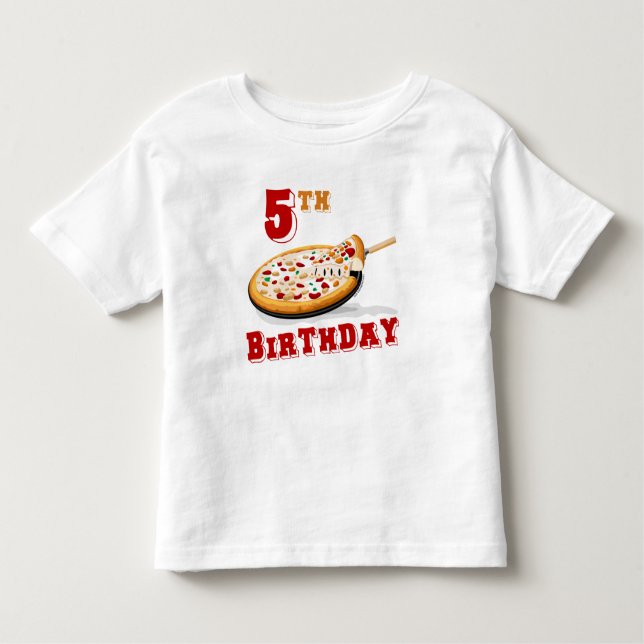 5th Birthday Pizza Party Toddler T-Shirt (Front)