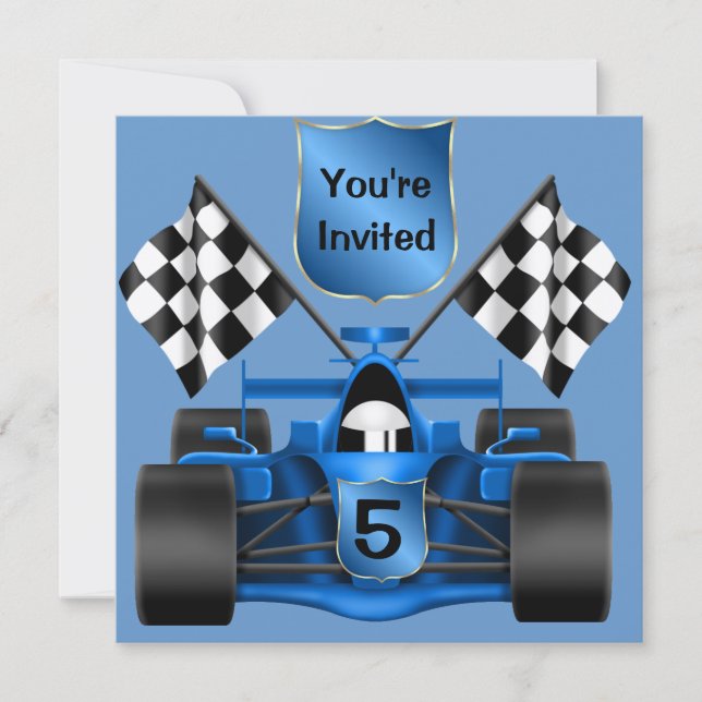 5th Birthday Race Car  Invitation (Front)