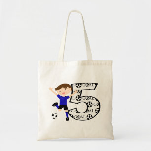 5th Birthday Red and White Soccer Goal Tote Bag