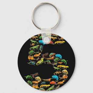 5th birthday reptiles lizards 5 year old birthday key ring