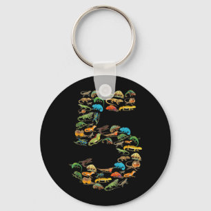 5th Birthday Reptiles Lizards 5 Year Old Birthday Key Ring