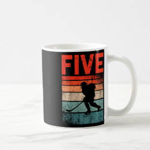 5th Birthday Retro Ice Hockey 5 Years Old Boy Girl Coffee Mug